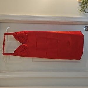 Red cocktail halter dress, size M